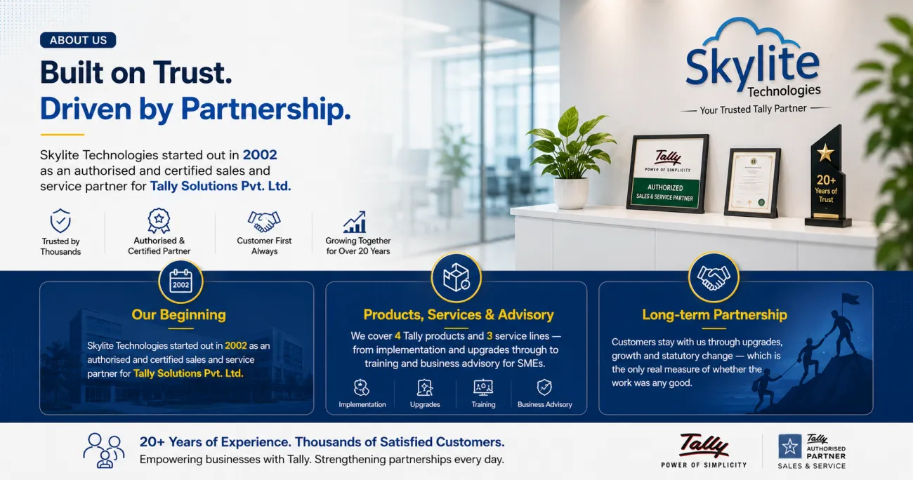 Skylite Technologies — an authorised and certified Tally partner since 2002